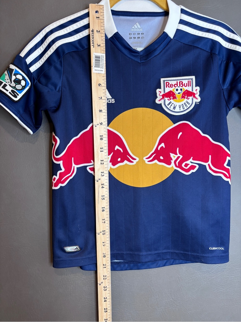 adidas Kids Navy Blue New York Red Bulls Soccer Jersey with Red and Gold Logo - Picture 5 of 7